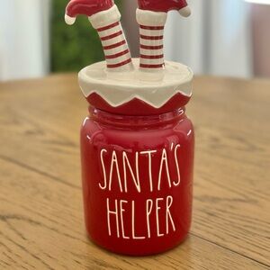 Rae Dunn Red Santa's Helper Jar